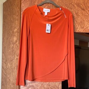 Joseph Ribkoff Vibrant Orange Long Sleeve Top